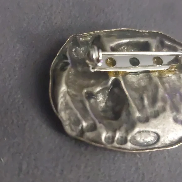 Vintage Silver/Pewter Toned Cats Lightweight Brooch Pin - Picture 10 of 16